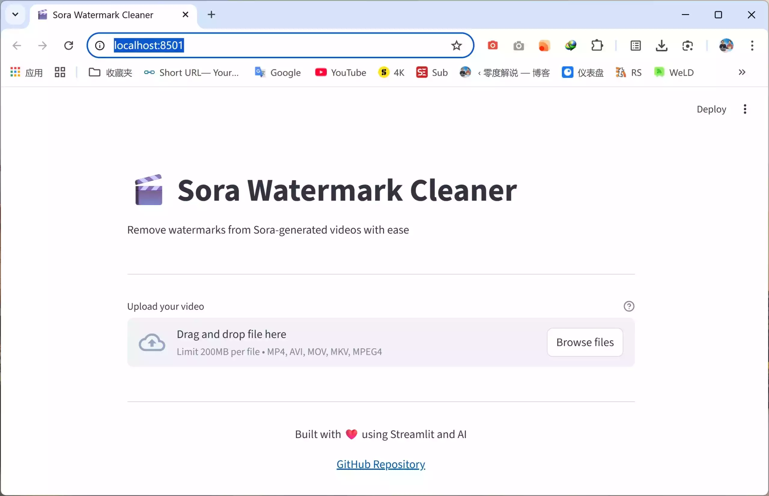 SoraWatermarkCleaner 界面预览